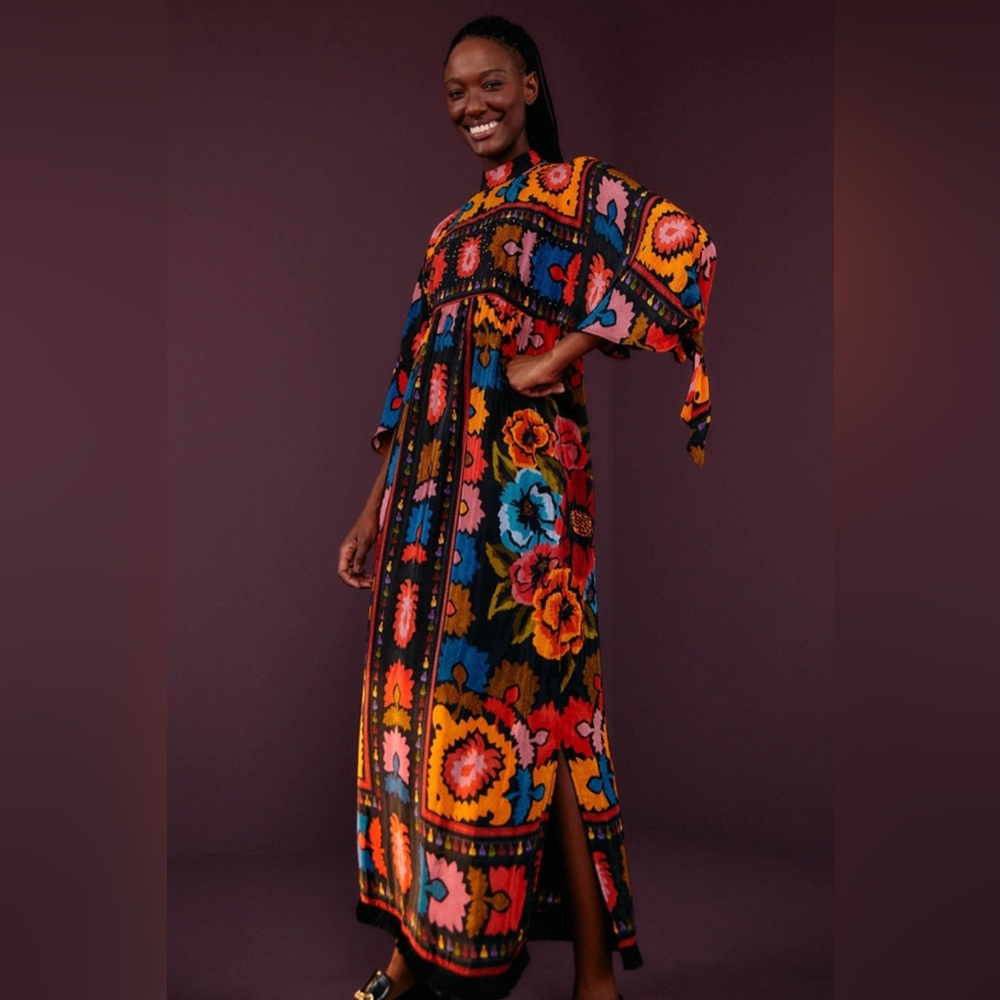 Farm Rio Flowers Tapestry Maxi Dress